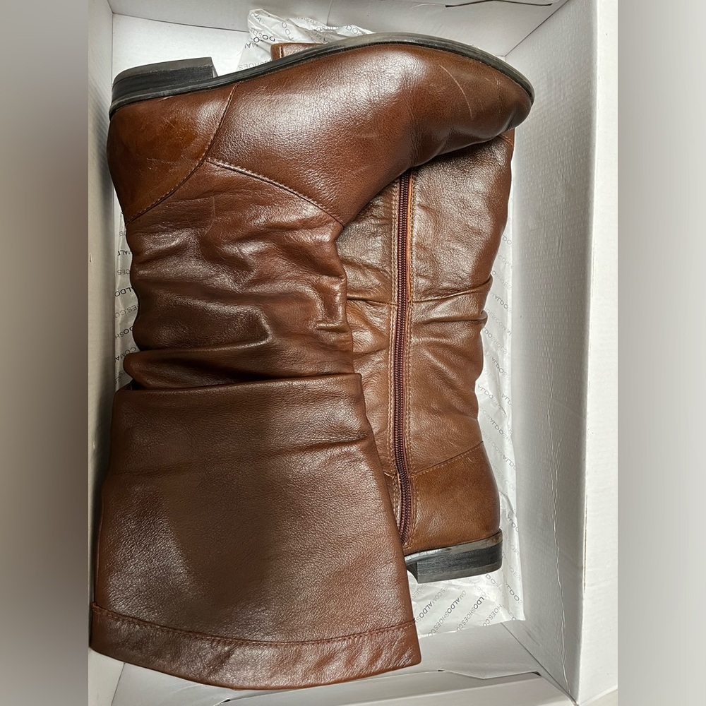 Aldo Brown Knee High Pointed Toe Boots